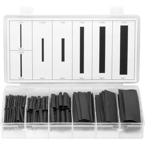 Set krimpkousen - 127-delig - Zwart - Allteq
