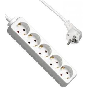 Allteq - 5-voudige Stekkerdoos - Wit - Kunststof - 1,5 Meter Kabel