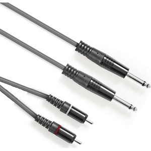 Jack naar tulp kabel - Mono - 6.3 mm - 1.5 meter - Zwart - Allteq