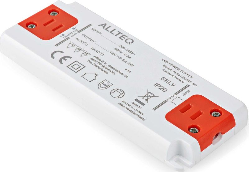 Transformator - Led verlichting - Constante spanning - 500 mA - 12 V - IP20 - Allteq