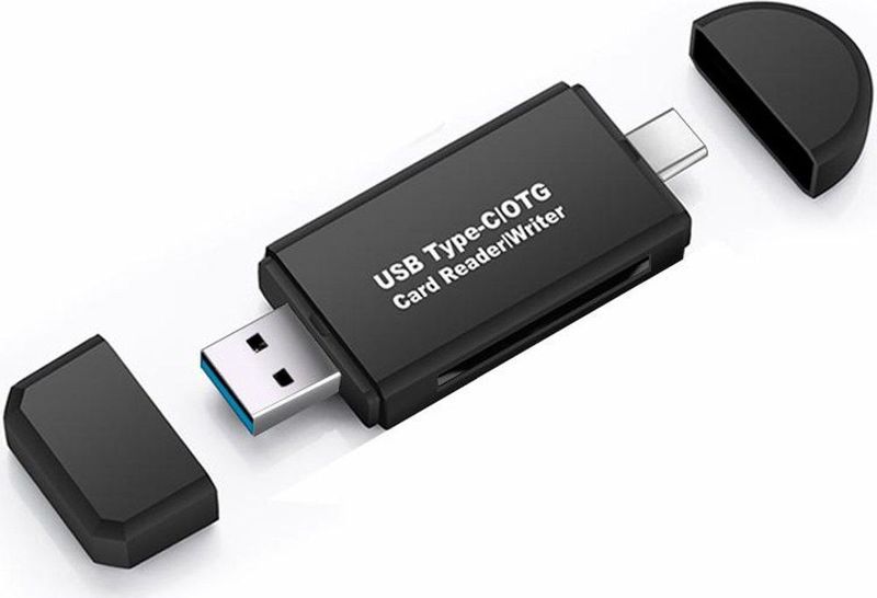 Allteq - USB C Stick - Zwart - USB 3.1 Gen 1 - Met Cardreader