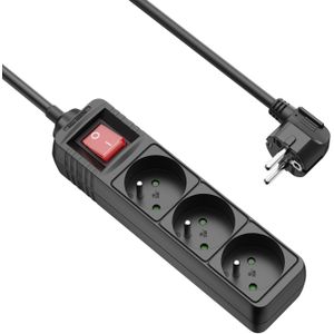 Allteq - 3-voudige Stekkerdoos - Zwart - Kunststof - Met Schakelaar