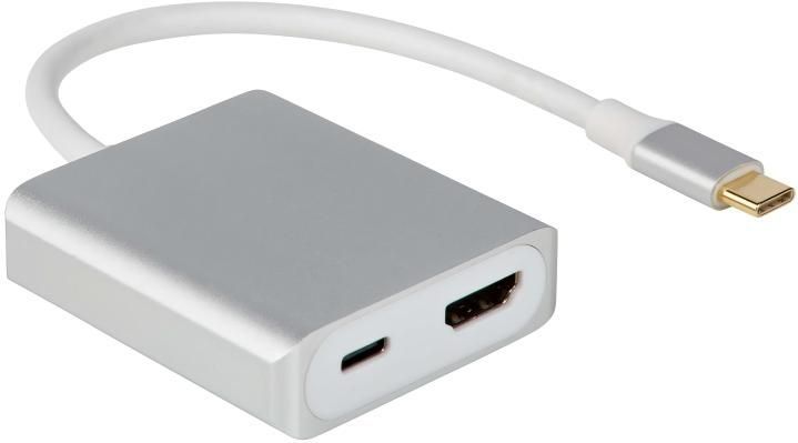 Allteq - USB C naar HDMI-adapter - 4K Ultra HD - 0.2 meter - Wit