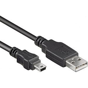 Allteq - Mini USB Kabel - Zwart - 0.15 Meter - Versie 2.0