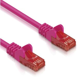 Cat 6 - U/UTP - Netwerkkabel - Patchkabel - Internetkabel - 10 Gbps - 2 meter - Roze - Allteq