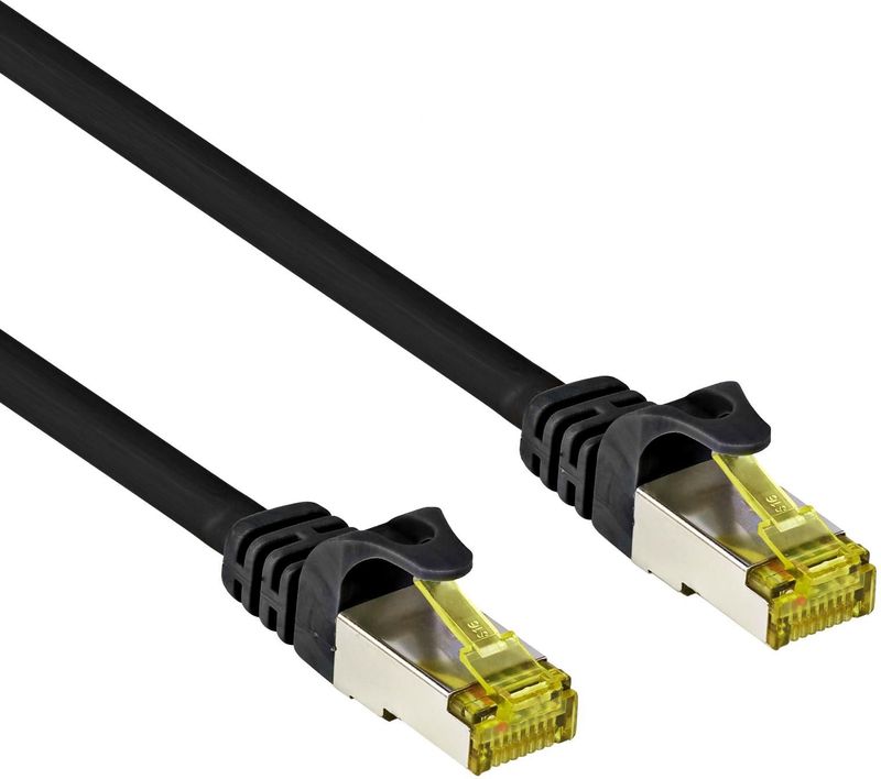 Cat 7 - S/FTP - Netwerkkabel - Patchkabel - Afgeschermd - 10 Gbps - 10 meter – Zwart - Allteq