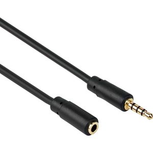 Jack verlengkabel Male To Female Universeel Zwart meter Allteq