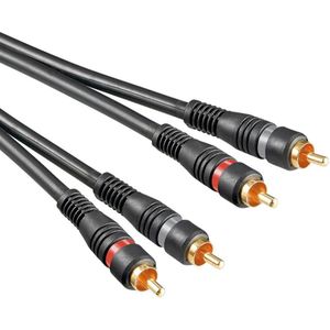Tulp kabel | Analoog | Dubbel afgeschermd | 10 meter | Zwart | Allteq