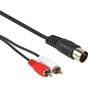 Allteq DIN naar Tulp Kabel - Zwart - 1 Meter - PVC