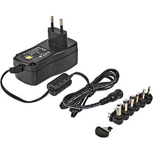 Universele AC/DC adapter - 3-12 Volt - Max. 2250mA - 1.8 meter - Zwart - Allteq