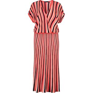 Felicia - Jurk - Koraal Roze, Zwart, Zand, Wit - Ribgebreide Viscose
