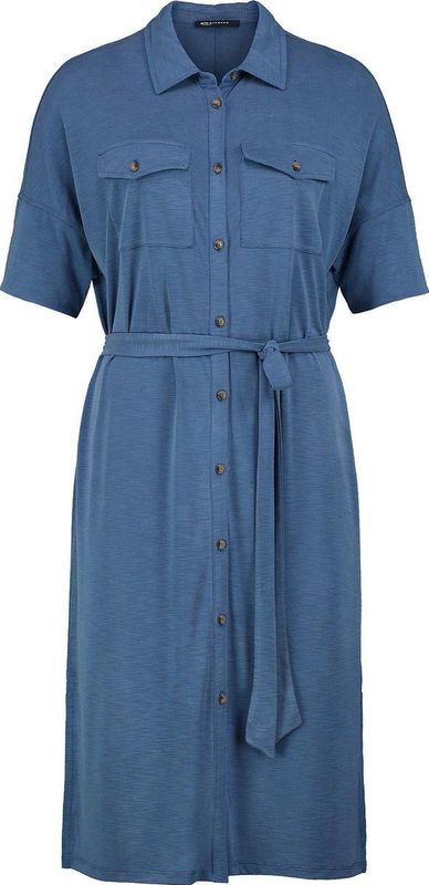 Eira - Jerseyjurk - Blauw - Modal/Polyester Mix - Korte Mouwen