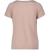 Eefje - T-shirt - Blauw - Beige - Viscose en Linnen - Korte Mouwen