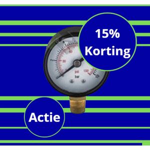 Drukmeter verticaal - 63 mm - Manometer - 3/8'' aansluiting - Drukregelaar klok - Zionair