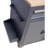 TOOLBOX4YOU - Mobiele Gereedschapswagen - Massief Houten Werkblad - 10 Lades