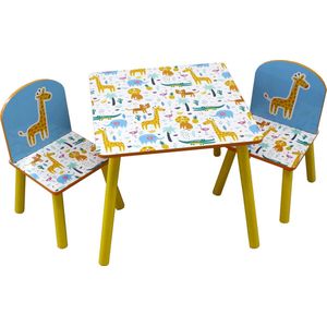 Houten Kindertafel en 2 stoelen