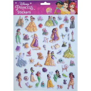 Dinsey Princess - pop up stickers - bubble sticker - +/- 50 stuks - knutselen - creatief - prinsessen - Belle - Mulan - Moana/Viana - Ariël - Sneeuwwitje - Rapunzel - Assepoester