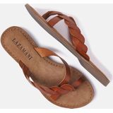 Lazamani - Ava Leren Dames Slippers Tan