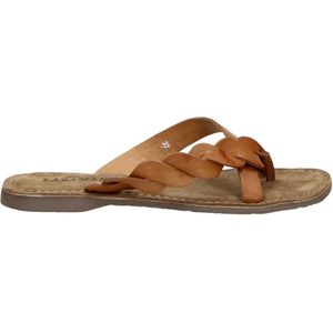 Lazamani - Ava Leren Dames Slippers Tan
