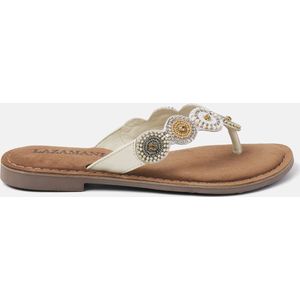 Lazamani Sandalen Leder/Textil Zehentrenner