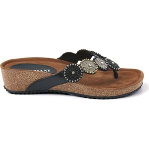 Lazamani  Slippers Dames  Zwart  Leer