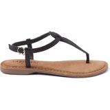 Lazamani - Anna Leren Dames Sandalen Black