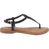 Lazamani - Anna Leren Dames Sandalen Black