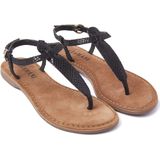 Lazamani - Anna Leren Dames Sandalen Black