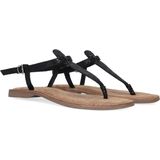 Lazamani - Anna Leren Dames Sandalen Black