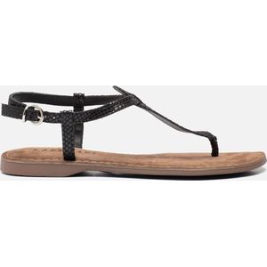 Lazamani Anna Leren Dames Sandalen Black