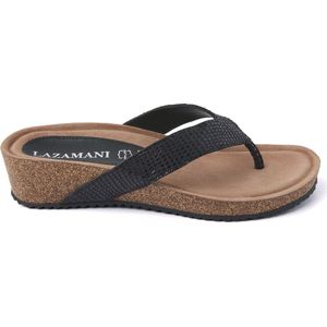 Lazamani  Slippers Dames  Zwart  Leer