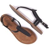 Iris - Veterlaarsjes - Effen - Leer - Ronde Neus - Platte Hak