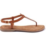 Lazamani - Iris Leren Dames Sandalen Tan