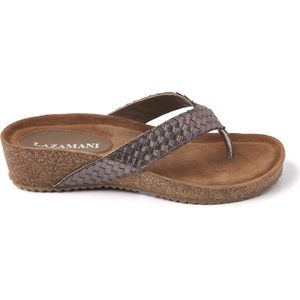 Lazamani Vivian Dames Slippers Pewter Maat 38