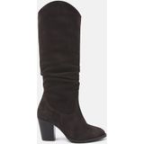 Lazamani Dames Hoge Laarzen 57.318 Dark Brown | Bruin | Suède | Maat 40 | LA57318dk.brown