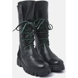 Lazamani - Veterboots - Zwart - Leer/Suède - Met Ritssluiting