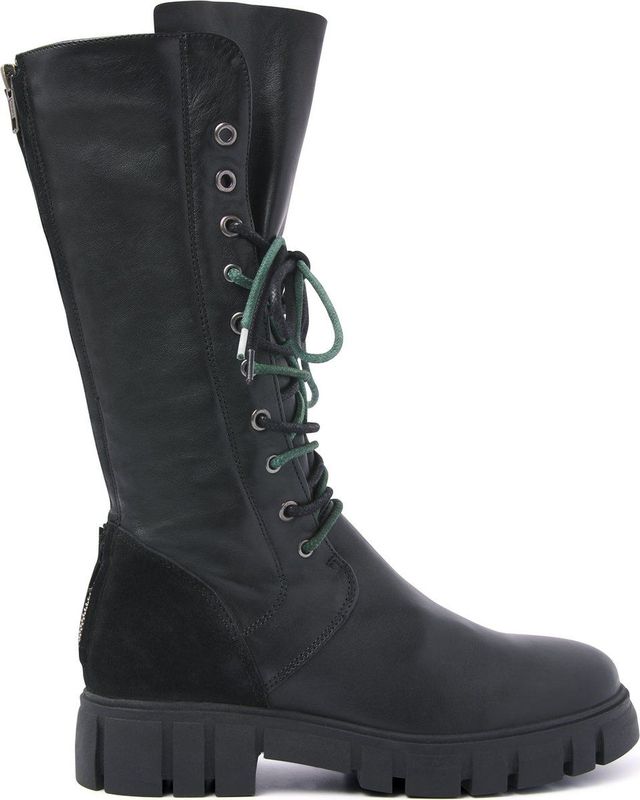Lazamani - Veterboots - Zwart - Leer/Suède - Met Ritssluiting