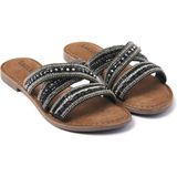 Lazamani Marlin Leren Dames Slippers White