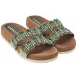 Lazamani  Slippers Dames  Groen  Leer