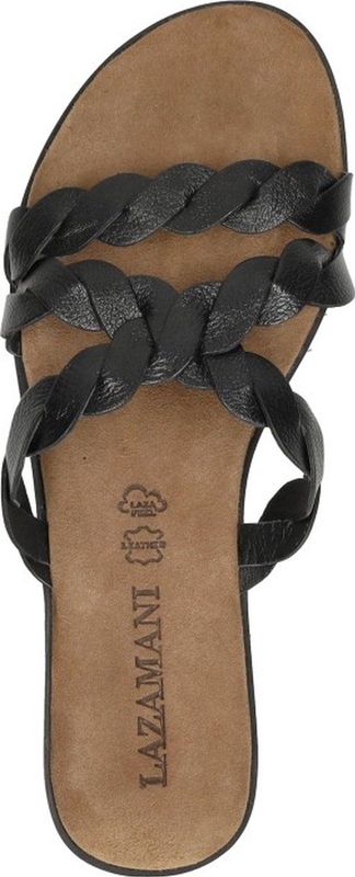 Lazamani - Eden Leren Dames Slippers Black