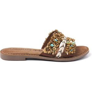 Lazamani  Slippers Dames  Bruin  Leer