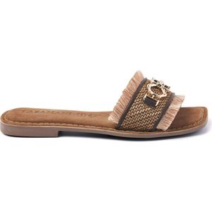 Lazamani - Dames Slippers 75.362 Brown - Maat 37