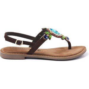 Lazamani  Sandalen Dames  Bruin  Suède