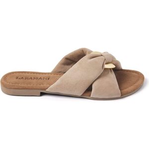 Lazamani Pantoletten für Damen aus Italien, Spanien und Portugal für Damen, beige, Gr. 37 EU