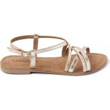 Lazamani Zoe Leren Dames Sandalen Gold