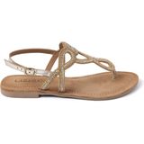 Lazamani - Emily Leren Dames Sandalen Silver