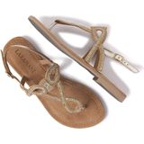 Lazamani - Emily Leren Dames Sandalen Silver