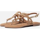 Lazamani - Emily Leren Dames Sandalen Silver