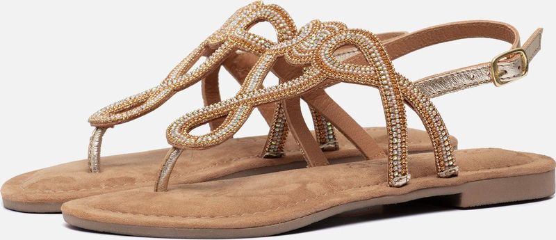 Lazamani - Emily Leren Dames Sandalen Silver