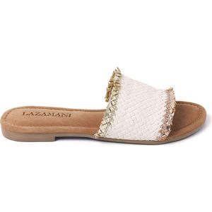 Lazamani - Dames Slippers 33.486 Off-White - Maat 36